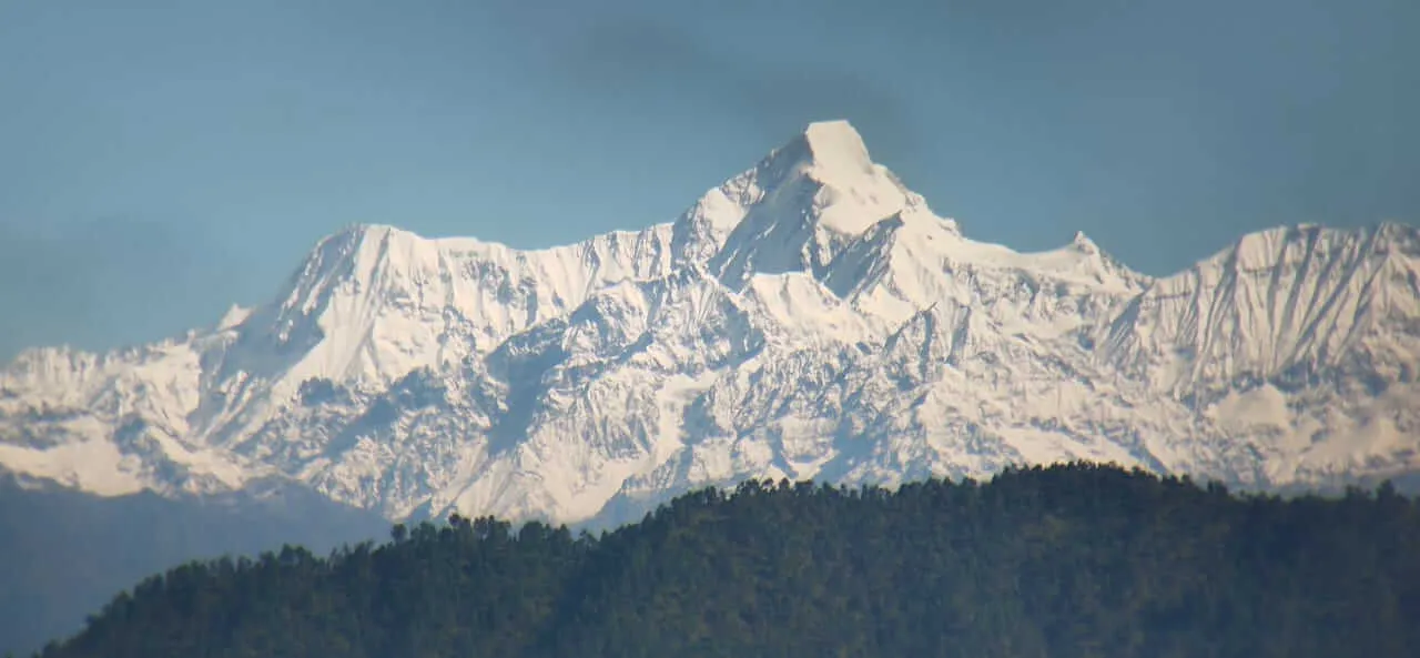The Himalayas above Binsar — the view guests come for